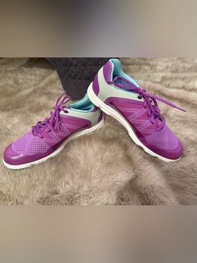 Women's Purple FootJoy Golf Sneakers with Aqua Lining